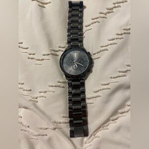 Accutime Watch Corp. Men's Gunmetal Chronograph stainless steel  Watch